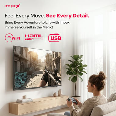 امبيكس 50 بوصة تلفزيون ذكي,دقة كاملة كيو ليد,60 Hz,اسود,Impex Gloria 50 Inch QLED Smart TV