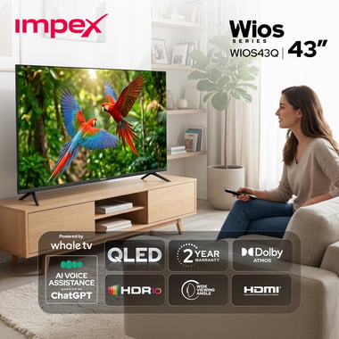 Impex 43" Smart Tv,Full Hd Qled,60 Hz,Black,Wios43q