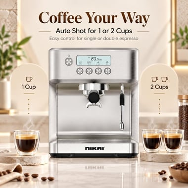 Nikai Espresso Machine,Silver