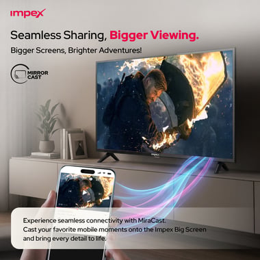 امبيكس 40 بوصة تلفزيون ذكي,دقة كاملة ليد,60 Hz,اسود,Impex 40 Inch Full HD Smart LED TV