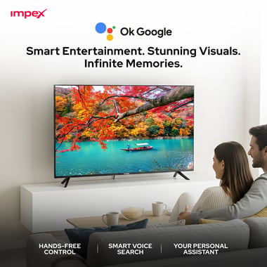 امبيكس 55 بوصة تلفزيون ذكي,دقة 4 كيه ليد,60 Hz,اسود,Impex evoQ 55" Ultra HD GOOGLE LED TV