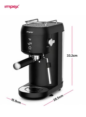 Impex Espresso Machine,1.0 L,Black