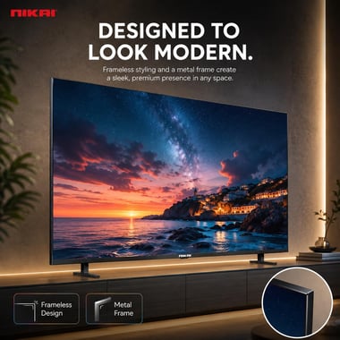 نيكاي 55 بوصة تلفزيون ذكي,دقة 4 كيه كيو ليد,60 Hz,اسود,NIK55MEU4QLED