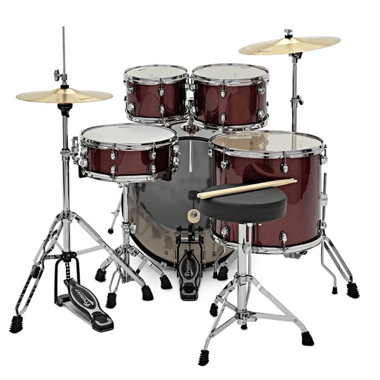 Premier Acoustic Drum Set Beginner 5 Pieces,Adults,Red
