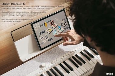 Casio Ct-S1-76we 76 Keys Portable Keyboard,Intermediate,All Ages,White