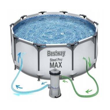 Bestway Framed Pool 366 Cm×366 Cm×76 Cm,5 Person,Multicolor