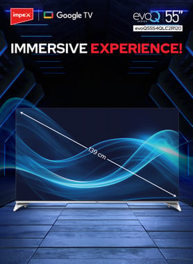 Impex 55" Smart Tv,4k Qled,120 Hz (Dlg),Black,Impex 55 Inch Qled Google Tv