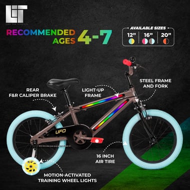 Lit Ufo Kids Bike,Unisex,Multicolor