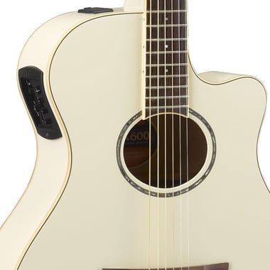 ياماها جيتار صوتي كهربائي مبتدىء, لليد اليمنى,6 Strings, للبالغين,ابيض