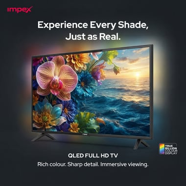 امبيكس 40 بوصة تلفزيون ذكي,دقة كاملة كيو ليد,60 Hz,اسود,Impex 40 Inch QLED Smart Android TV