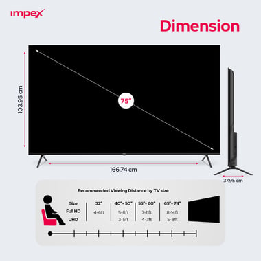 Impex 75" Smart Tv,4k Qd Mini-Led,120 Hz,Black,75qdmini120hz