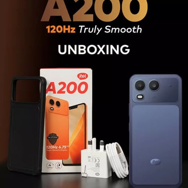 آيتل A200 Dual SIM Nightly Blue 3+5GB,128 جيجابايت,3 جيجابايت رام,الليل الأزرق 4G LTE,