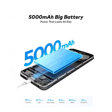 آيتل A100Cs Could White 3+5GB,64 جيجابايت,3 جيجابايت رام,أبيض كلاود 4G LTE,معالج يونيسوك T7250