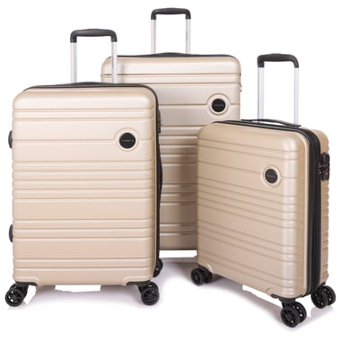 Track Luggage Set Of 3 (20"/24"/28"),3 Pieces,Gold