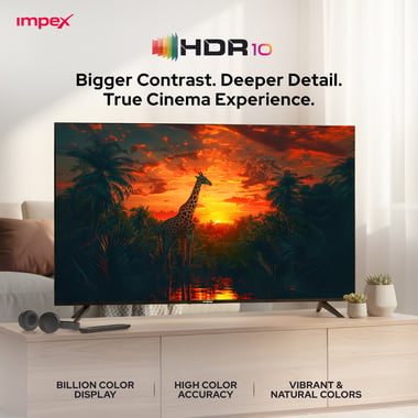 امبيكس 55 بوصة تلفزيون ذكي,دقة 4 كيه ليد,60 Hz,اسود,Impex evoQ 55" Ultra HD GOOGLE LED TV