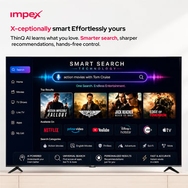 امبيكس 100 بوصة تلفزيون ذكي,دقة 4 كيه كيو ليد,144 هرتز VRR/240 هرتز DLG,اسود,Impex Fiesta 100" SMART QLED TV