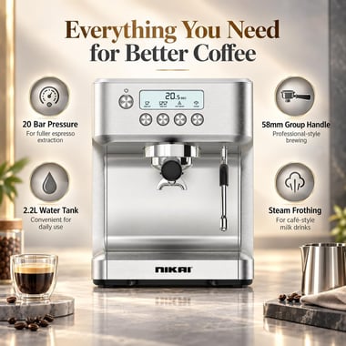 Nikai Espresso Machine,Silver