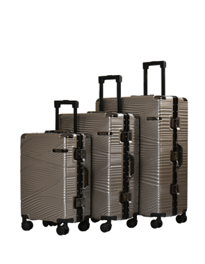 Track Luggage Set Of 3 (20"/24"/28"),3 Pieces,Gold