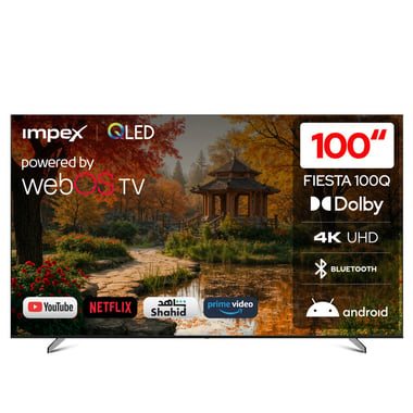 Impex 100" Smart Tv,4k Qled,144 Hz (Vrr)/240 Hz (Dlg),Black,Impex Fiesta 100" Smart Qled Tv