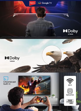 Impex 55" Smart Tv,4k Qled,120 Hz (Dlg),Black,Impex 55 Inch Qled Google Tv
