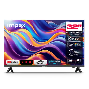 Impex 32" Smart Tv,Hd Led,60 Hz,Black,Impex Gloria 32 Inch Hd Smart Led Tv