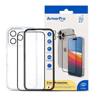 آرمربرو iPhone 16 Pro,غطاء خلفي للهاتف الذكي,شفاف