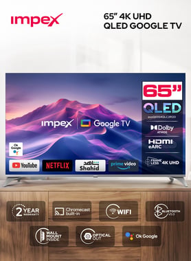Impex 65" Smart Tv,4k Qled,120 Hz (Dlg),Black,65s4qlc2r120