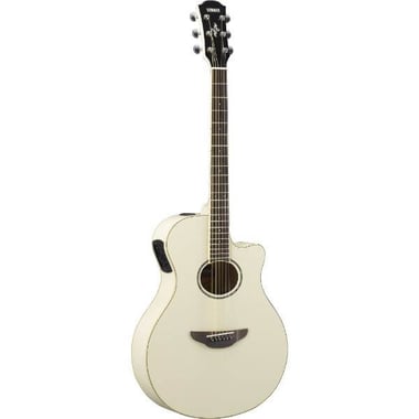 ياماها جيتار صوتي كهربائي مبتدىء, لليد اليمنى,6 Strings, للبالغين,ابيض