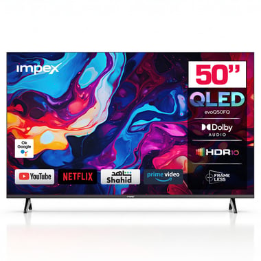 امبيكس 50 بوصة تلفزيون ذكي,دقة كاملة كيو ليد,60 Hz,اسود,50 Inch Google QLED Smart TV Full HD 1080P