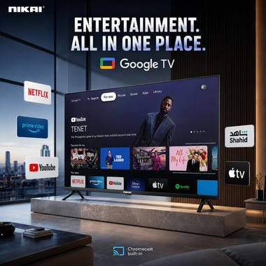 نيكاي 75 بوصة تلفزيون ذكي,دقة 4 كيه كيو ليد,60 Hz,اسود,NIK75MEU4QLED