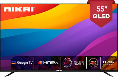 Nikai 55" Smart Tv,4k Qled,,Black,Nprog55qled