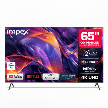 Impex 65" Smart Tv,4k Qd Mini-Led,144 Hz,Black,65 Inch 4k Ultra Hd Qd Mini Led Google Smart Tv