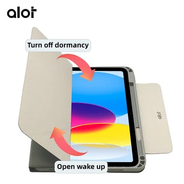 ألوت iPad Air 10.9 حافظة كمبيوتر لوحي بغطاء خلفي,رمادي