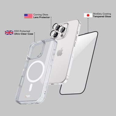 آرمربرو iPhone 16 Pro,غطاء خلفي للهاتف الذكي مع ماغ سيف,شفاف