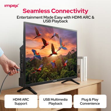 Impex 24" Smart Tv,Hd Led,,Black,Impex Gloria 24 Hd Led Tv