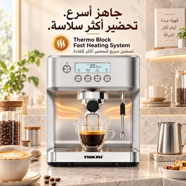 Nikai Espresso Machine,Silver