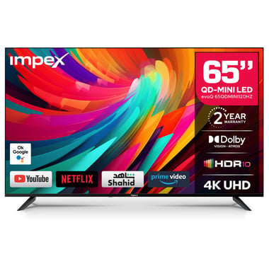 Impex 65" Smart Tv,4k Qd Mini-Led,120 Hz (Dlg),Black,65 Inch Google Tv Qd Mini Led 4k Ultra Hd Smart Tv