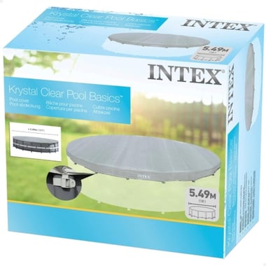 Intex Above-Ground Pool Cover 549 Cm×549 Cm×12 Cm,Drawstring,Grey