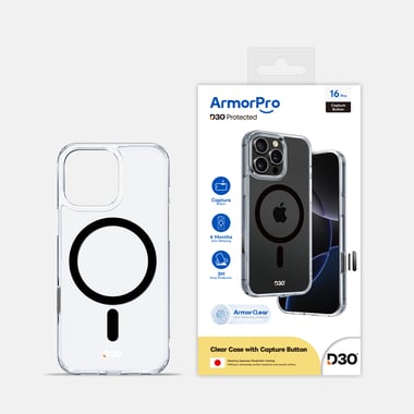 آرمربرو iPhone 16 Pro,غطاء خلفي للهاتف الذكي مع ماغ سيف,شفاف