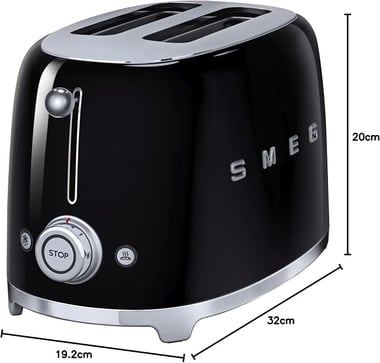 Smeg 2-Slice Toaster,950 W,Black