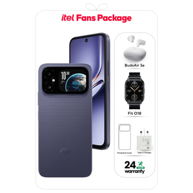 Itel A300 + Midnight Black 128gb Bundle 5e + O18,128 Gb,6 Gb Ram,Midnight Black,4g Lte,Mediatek Helio G81