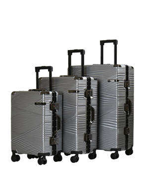 Track Luggage Set Of 3 (20"/24"/28"),3 Pieces,Silver