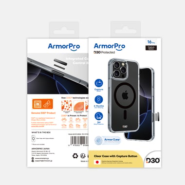 آرمربرو iPhone 16 Pro,غطاء خلفي للهاتف الذكي مع ماغ سيف,شفاف