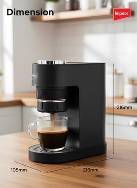 Impex Espresso Machine,Black