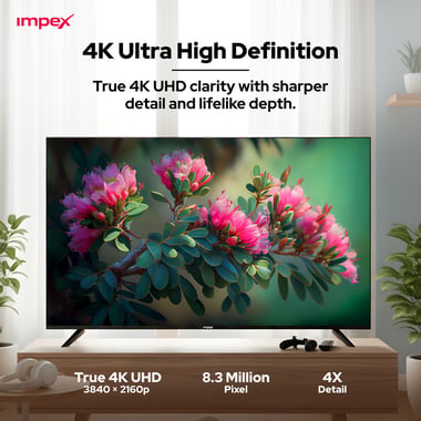 امبيكس 55 بوصة تلفزيون ذكي,دقة 4 كيه ليد,60 Hz,اسود,Impex evoQ 55" Ultra HD GOOGLE LED TV