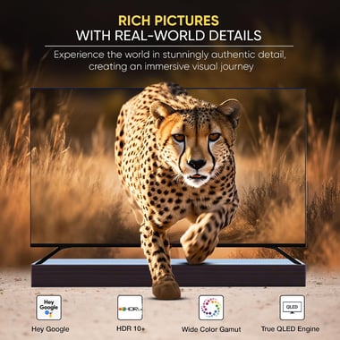 Nikai 55" Smart Tv,4k Qled,,Black,Nprog55qled