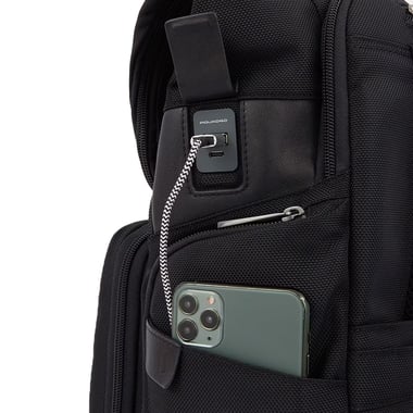 Piquadro Casual Backpack (17"),For 15.6" (Device),Unisex,Black