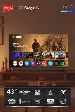 Impex 43" Smart Tv,Full Hd Qled,60 Hz,Black,43-Inch Full Hd Google Qled Tv