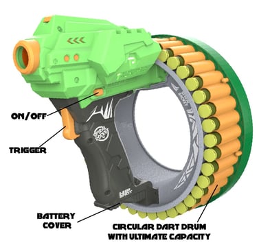 Hip Shot Dart Gun,5 Years And Above,Multicolor