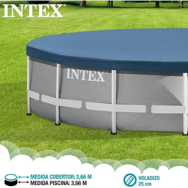 Intex Above-Ground Pool Cover 366.00 Cm×366.00 Cm×30.00 Cm,Drawstring,Blue